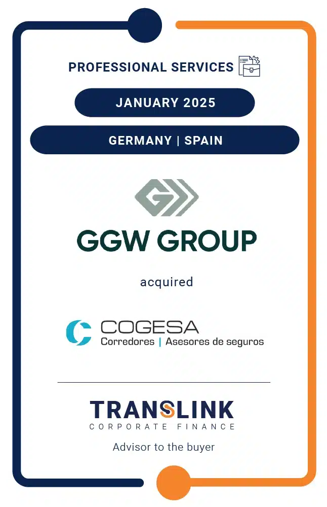 Translink Corporate Finance acted as the advisor to GGW Group on the acquisition of Cogesa