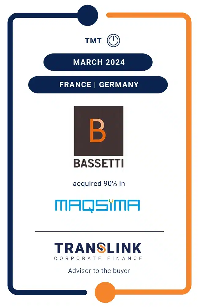 Translink Corporate Finance acted as the advisor to BASSETTI Group on the acquisition of MAQSIMA