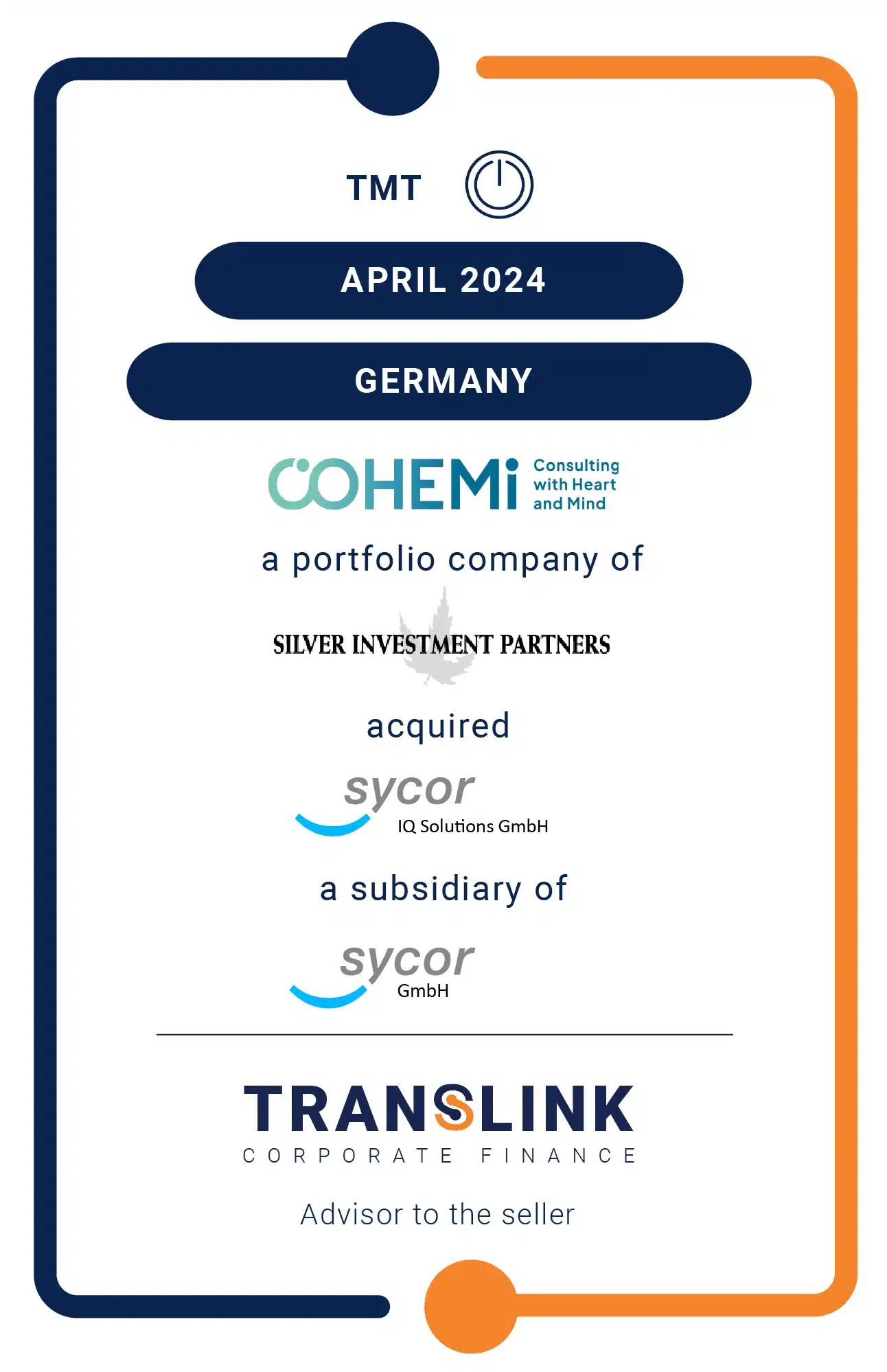 Translink Corporate Finance Acted As The Advisor To SYCOR On The Sale Of Their Subsidiary SYCOR IQ Solutions to The COHEMI Group