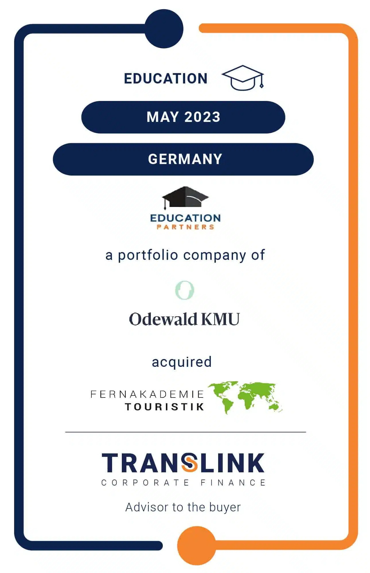 Translink Corporate Finance Advised Education Partners GmbH, A Portfolio Company Of Odewald KMU, On The Acquisition Of FernAkademie Touristik